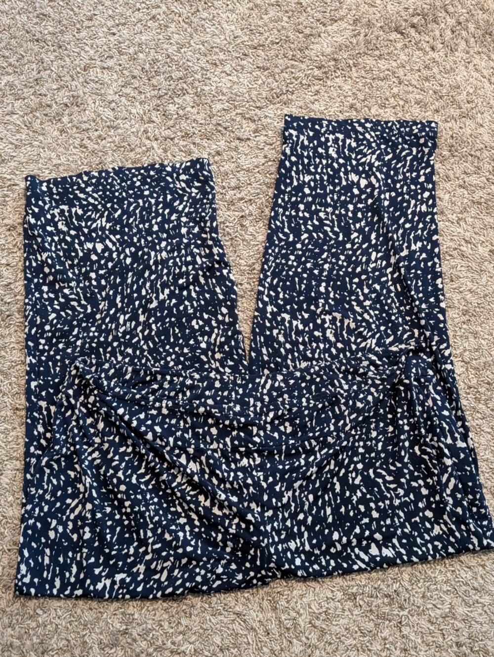 Allison Daley Navy  Pants with White Speckle Print